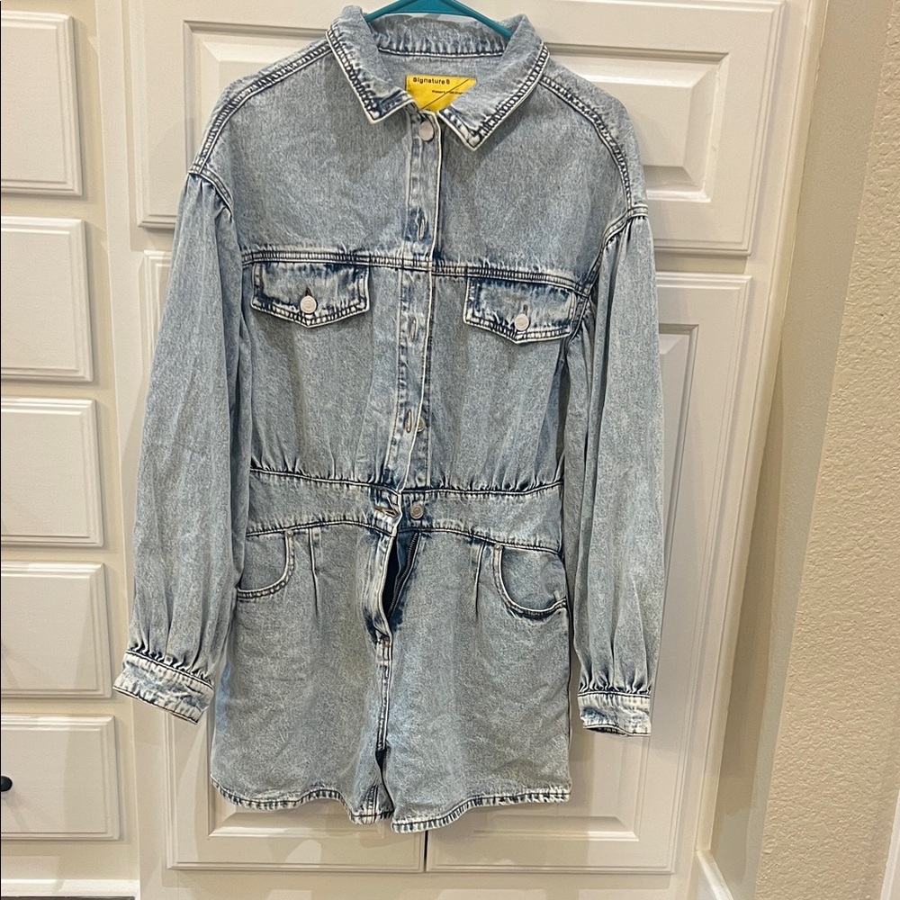 Signature8 Light Blue Denim Romper